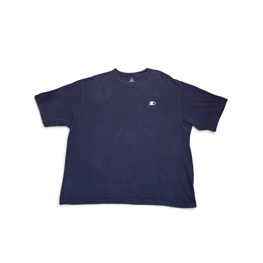 VTG Starter Mens Navy Blue Embroidered Logo Graphic T-Shirt Short Sleeve Sz L